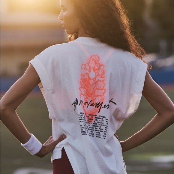 FP Movement by Free People White Tee with Coral Graphic - Picture 3 of 5
